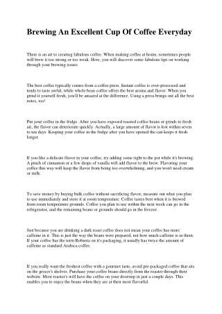 Excellent Tips To Help You Purchase Coffee