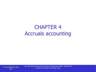 CHAPTER 4 Accruals accounting