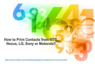 How to Print Contacts from HTC, Nexus, LG, Sony or Motorola?