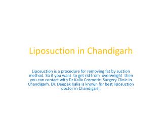 Liposuction in Chandigarh