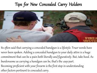 ConcealedOnline.Com- Conceal Carry Tips for new concealed carry holders