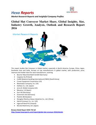 Global Slat Conveyor Market Insights, Analysis And Research Report 2016: Hexa Reports