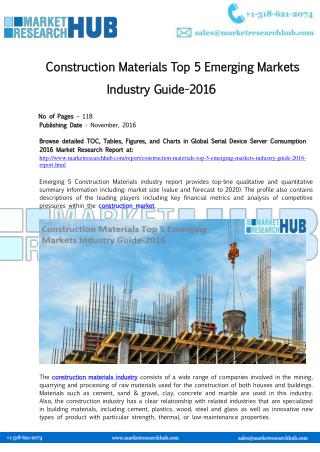 Construction Materials Top 5 Emerging Markets Industry Guide-2016