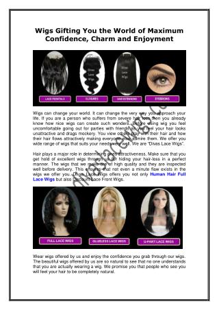 Wigs Gifting You the World of Maximum Confidence Charm and Enjoyment