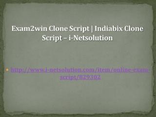 Exam2win Clone Script | Indiabix Clone Script – i-Netsolution