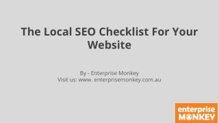 The Local SEO Checklist For Your Website