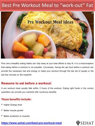 Best Pre Workout Meal to “work-out” Fat | Sehat