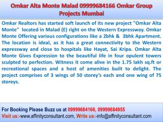 Omkar Alta Monte Malad East, Mumbai Project @ 09999684166