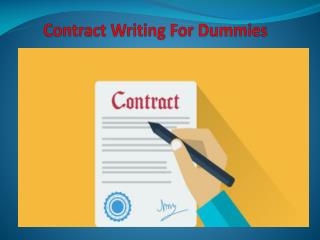 Contract Writing For Dummies