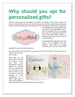 Why should you opt for personalized gifts?
