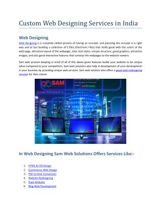 Custom Web Designing Services in India