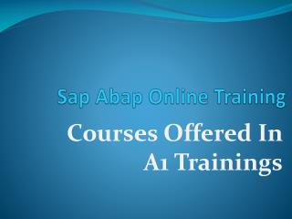 Sap abap online training - Course Content