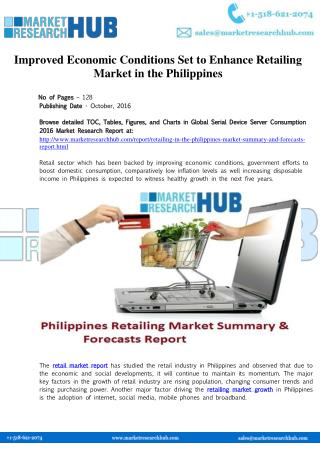 Improved Economic Conditions Set to Enhance Retailing Market in the Philippines