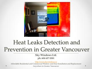 Heat Leaks Detection and Prevention in Greater Vancouver BC