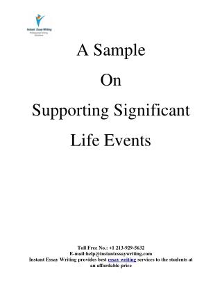 Sample On "Supporting Significant Life Events"