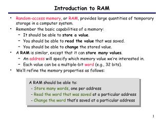 Introduction to RAM