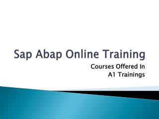 Sap abap online training - Course Content