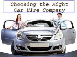 Choosing the Right Car Hire Company