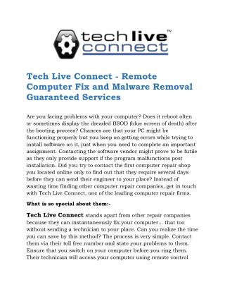 Tech Live Connect Remote Login