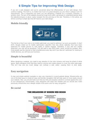 6 Simple Tips For Improving Web Design