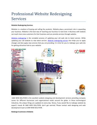 Professional Website Redesigning Services