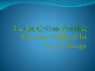 Sap bo online training - course content