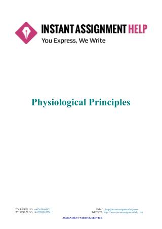 Instant Assignment Help - Sample Document on Physiological Principles