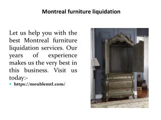 Montreal furniture liquidation