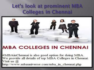 Let’s look at prominent MBA Colleges in Chennai