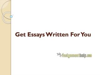 Essays Written For You in Uk