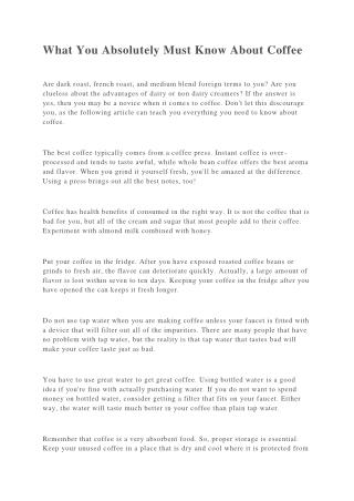 Be A Coffee Professional With These Pro Tips