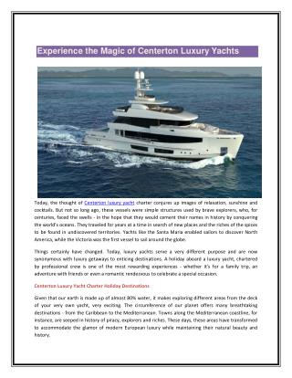 Centerton Luxury Yachts