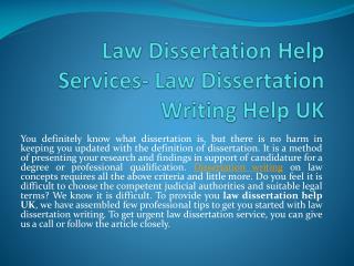 Get Quality Law Dissertation Writing Help Services in UK, USA & Australia