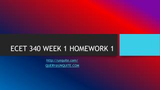 ECET 340 WEEK 1 HOMEWORK 1