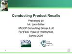 Conducting Product Recalls