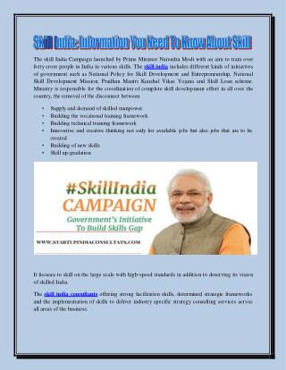 Skill India Information You Need To Know About Skill India Consultants And Programs