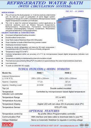 Refrigerated Water Bath | Manufacturer | Tanco India