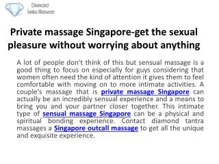 Singapore tantra massage best to heal body, mind and spirit