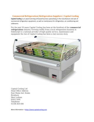 ommercial Refrigeration| Refrigeration Suppliers | Capital Cooling