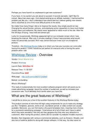 Wishloop Review – Best conversion rate you can ever get!