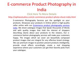 E-commerce Product Photography in India