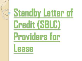 The Hanson Group Of Companies: SBLC Providers For Lease