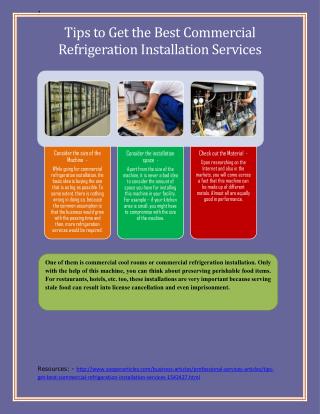 Tips to Get the Best Commercial Refrigeration Installation Services