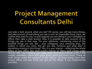 Project management Consultants Delhi