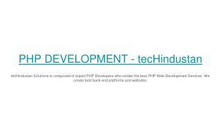 PHP DEVELOPMENT - tecHindustan