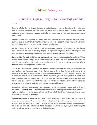 Christmas Gifts for Boyfriend: A token of love and care