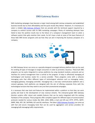 SMS Gateway Basics