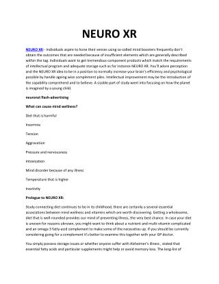 Neuro Xr - Better sense of productivity