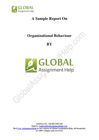 Sample Report on Organizational Behaviour by Global Assignment Help