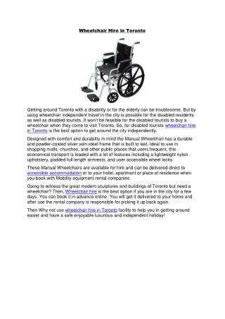 Wheelchair hire in toronto.pdf